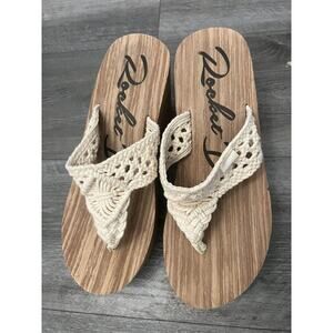 ROCKET DOG womens platform chunky wedge sandals crochet netting